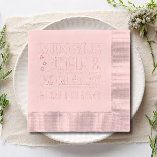 Mingle Jingle & Be Merry Corporate Personalized Foil Napkins