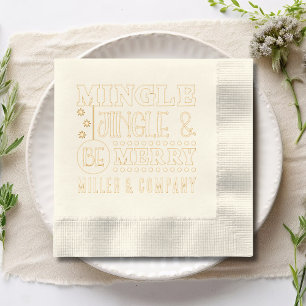 Mingle Jingle & Be Merry Corporate Personalized Foil Napkins