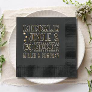 Mingle Jingle & Be Merry Corporate Personalized Foil Napkins