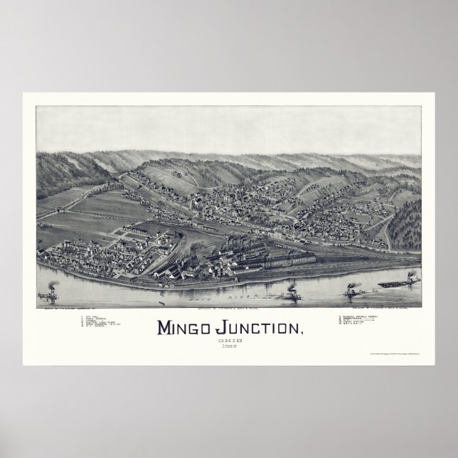 Mingo Junction, OH Panoramic Map - 1895 Poster (Front)