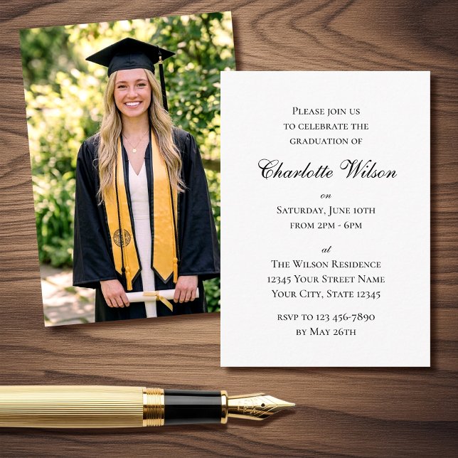 Mini 2026 Graduation Invitation Script Insert Card (Créateur téléchargé)