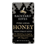 Mini 2"x 3.75" Backyard Honey Label with Bee