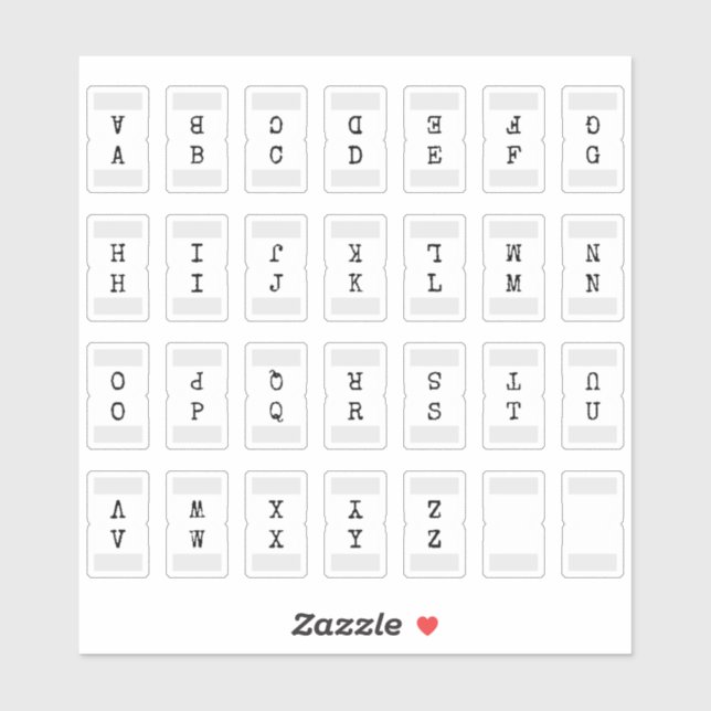 Mini Alphabet Index Tab Page Divider Tab Folded  (Sheet)