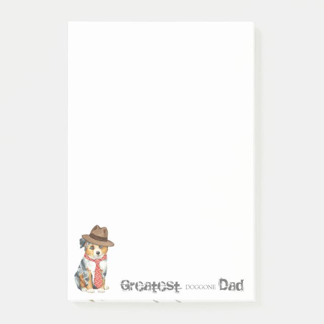 Mini American Shepherd Dad Post-it Notes (Front)