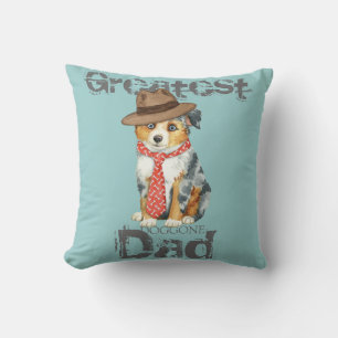 Mini American Shepherd Dad Throw Pillow