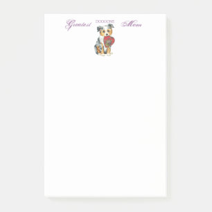 Mini American Shepherd Heart Mom Post-it Notes