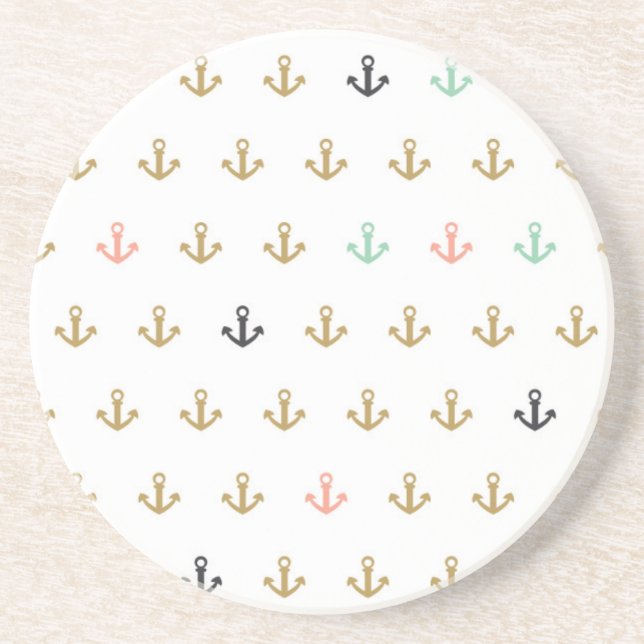 Mini Anchor Pattern Coaster (Front)
