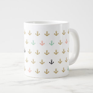 Mini Anchor Pattern Large Coffee Mug