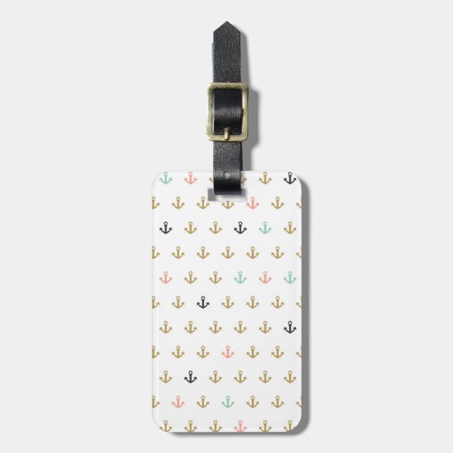 Mini Anchor Pattern Luggage Tag (Front Vertical)