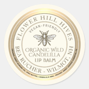 Mini Apiary Heraldic Bee Lip Balm ou Étiquette de 