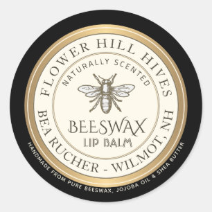Mini Apiary Heraldic Bee Lip Balm ou Étiquette de 
