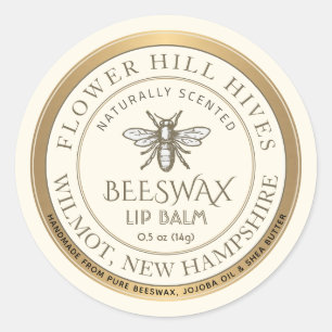 Mini Apiary Heraldic Bee Lip Balm ou Étiquette de 