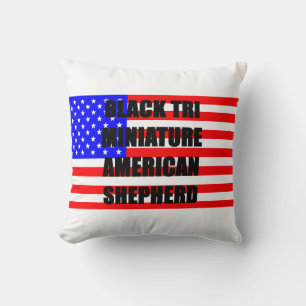 mini aussie name flag black tri throw pillow