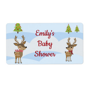 Mini baby shower de Noël d'étiquette de bouteill