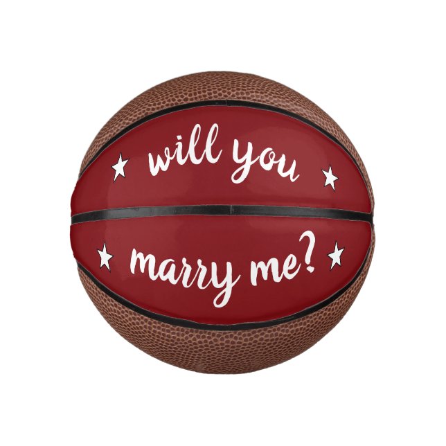 Mini Ballon De Basket allez-vous m'épouser basketball par dalDesignNZ (Devant)