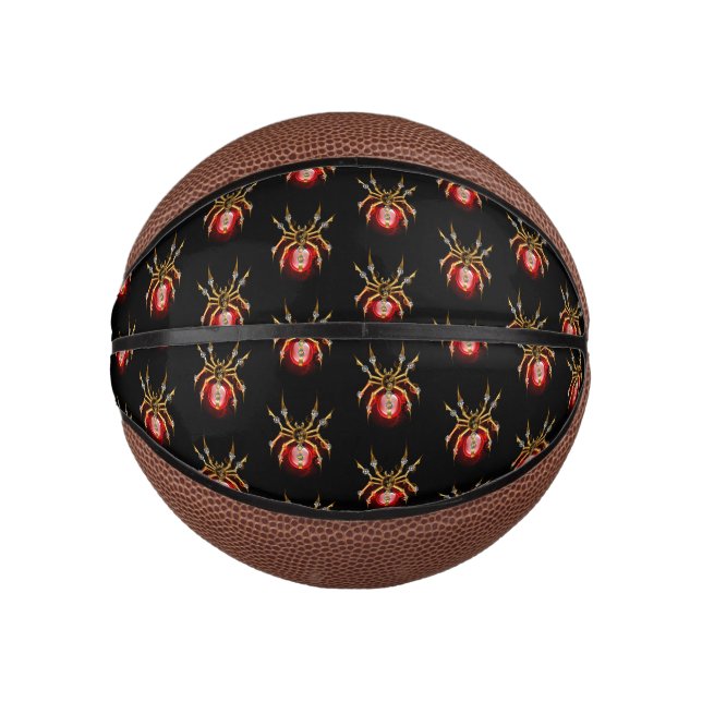 Mini Ballon De Basket Araignée en vapeur noire (Devant)