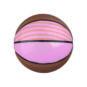 Mini Ballon De Basket Bandes géométriques roses