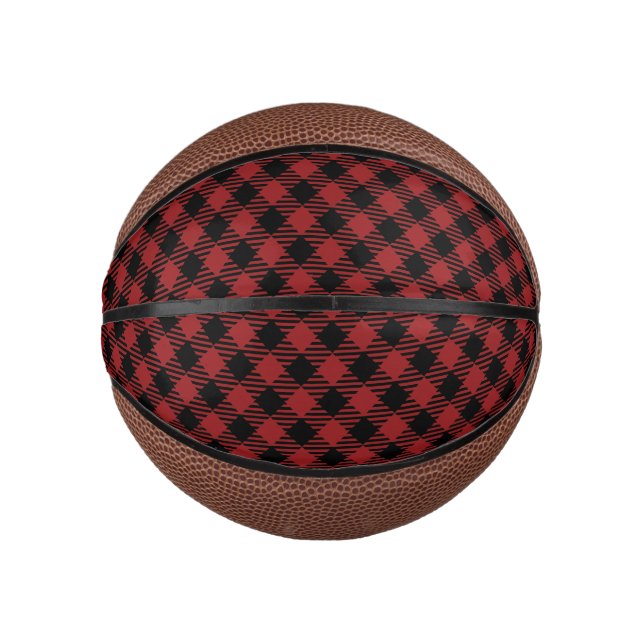 Mini Ballon De Basket Beau Noël Rouge Buffalo Plaid (Devant)