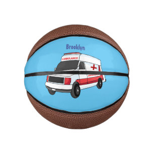 Mini Ballon De Basket Belle ambulance rouge caricature van