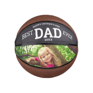 Mini Ballon De Basket Bonne Fête des pères Meilleur Papa Jamais Photo 