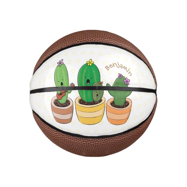 Mini Ballon De Basket Cactus trio chantante mignonne dessin animé (Devant)