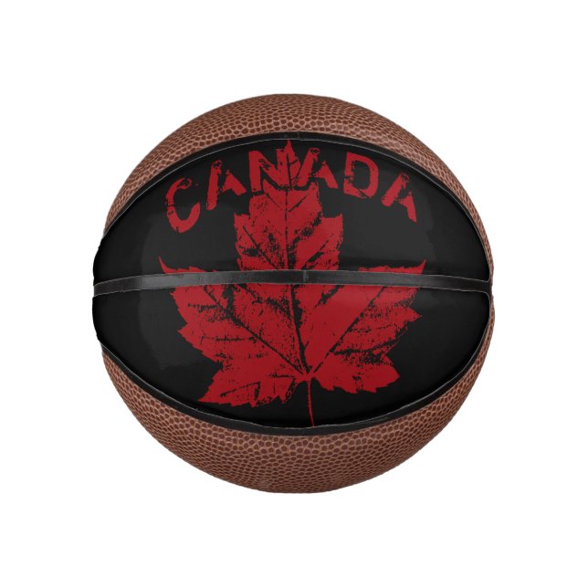 Mini Ballon De Basket Canada Cool de basket-ball Retro Maple Leaf Cadeau (Devant)