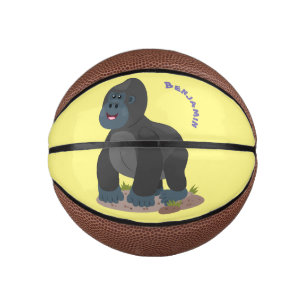 Mini Ballon De Basket Caricature de gros gorilles joyeux