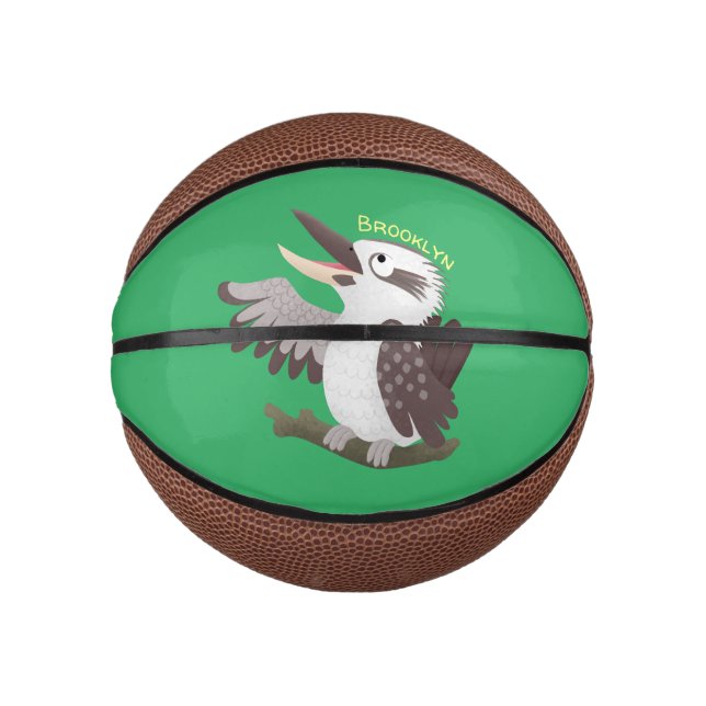 Mini Ballon De Basket Caricature de kookaburra drôle et drôle (Devant)