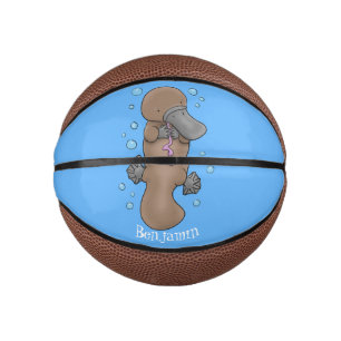Mini Ballon De Basket Caricature de platypus bébé très heureuse