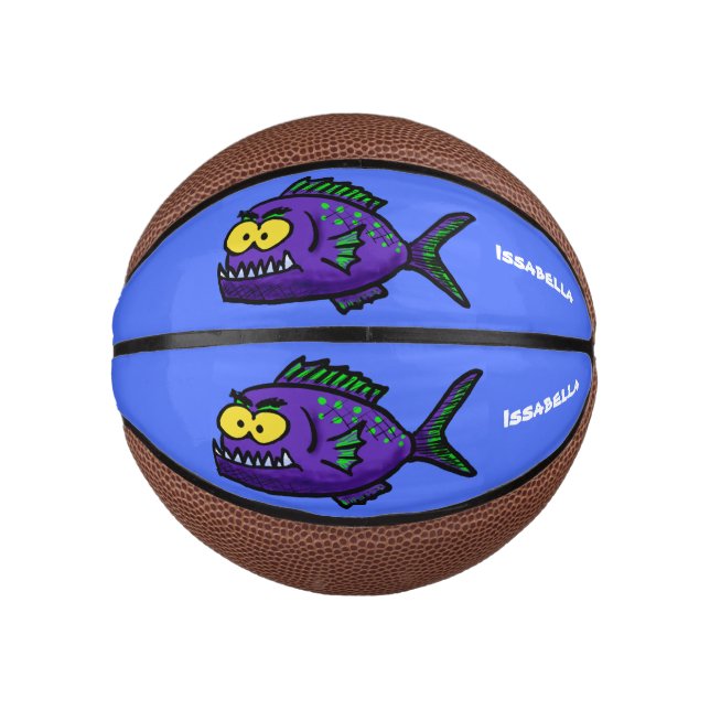 Mini Ballon De Basket Caricature de poisson de Piranha (Devant)