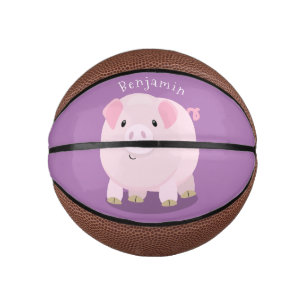 Mini Ballon De Basket Caricature de porc mignon rose pot vendue