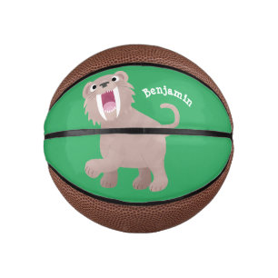 Mini Ballon De Basket Caricature du tigre mignon Saber Toothed Smilodon