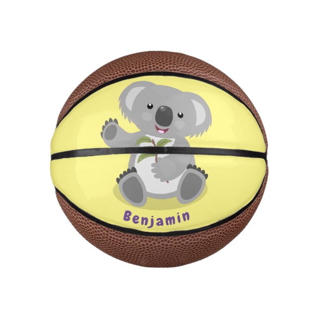 Mini Ballon De Basket Caricature joyeux koala agitant (Devant)