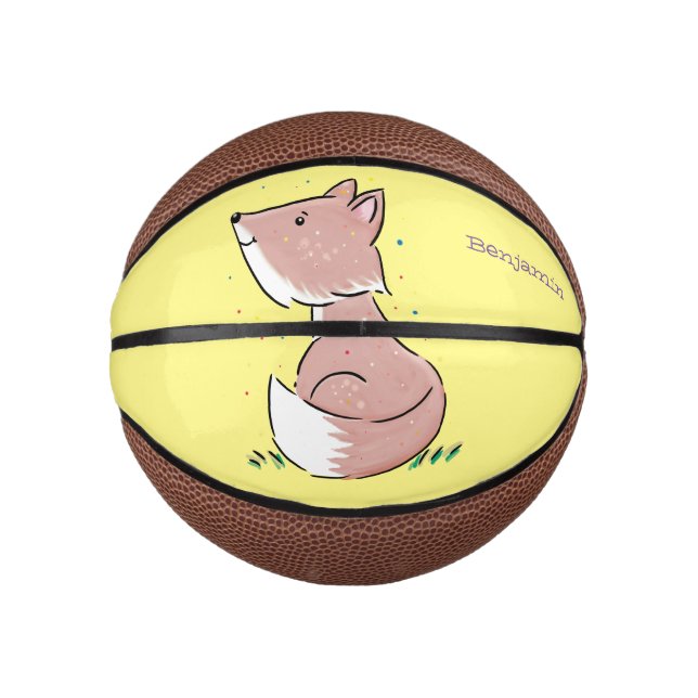 Mini Ballon De Basket Caricature pour bébé renard (Devant)