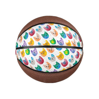 Mini Ballon De Basket Chats aquarelles et amis