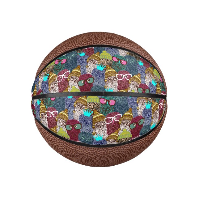 Mini Ballon De Basket Chouette dans la couronne (Devant)