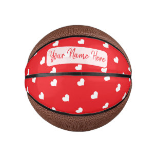 Mini Ballon De Basket Cœurs Joyuse Saint-Valentin Moderne Motif d'Amour