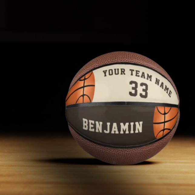 Mini Ballon De Basket Custom Basketball : nom, équipe et numéro (Créateur téléchargé)