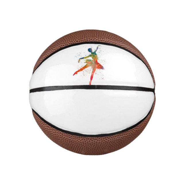 Mini Ballon De Basket Danseur de ballon classique aquarelle (Devant)