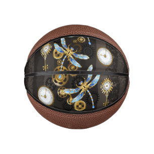 Mini Ballon De Basket Dragonflies de Steampunk sur arrière - plan rayé b