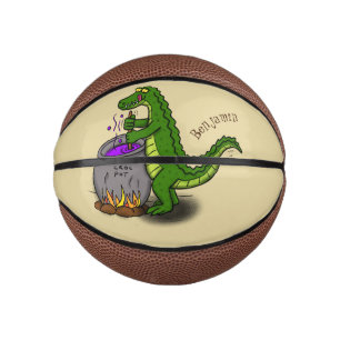 Mini Ballon De Basket Drôle alligator vert cuisine dessin animé