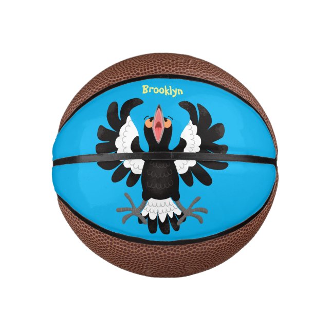 Mini Ballon De Basket Drôle dessin animé de Magpie australienne (Devant)