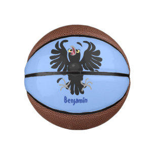 Mini Ballon De Basket Drôle fou corbeau dessin animé de corbeau de corne