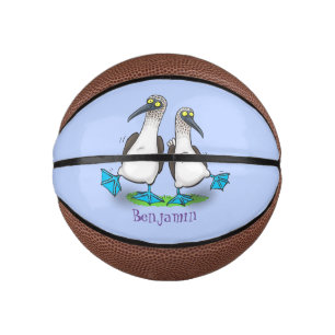 Mini Ballon De Basket Drôle, joyeux croquis à pieds bleus dansant dessin
