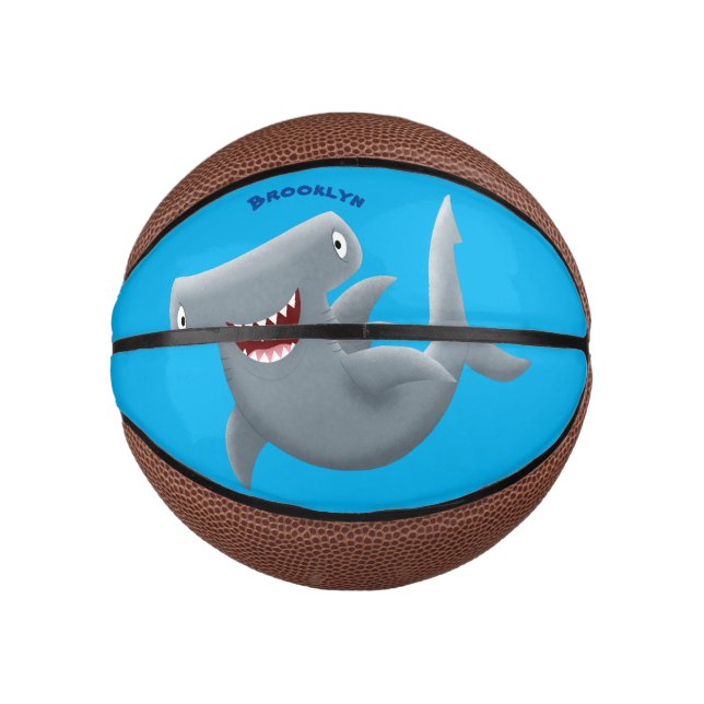Mini Ballon De Basket Drôle mignon requin marteau dessin animé (Devant)