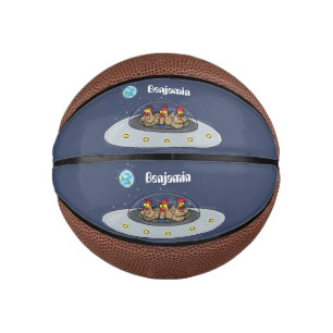 Mini Ballon De Basket Drôle poule dans l'espace dessin animé