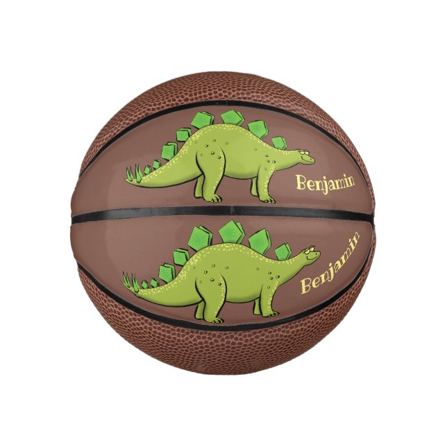 Mini Ballon De Basket Drôle stegosaurus dinosaure dessin animé (Devant)