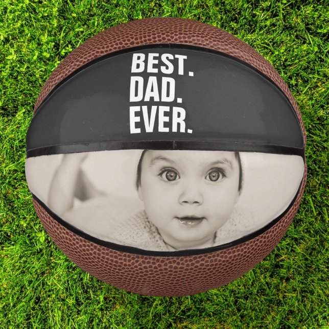 Mini Ballon De Basket Fête des pères personnalisée cadeau photo meilleur (Créateur téléchargé)