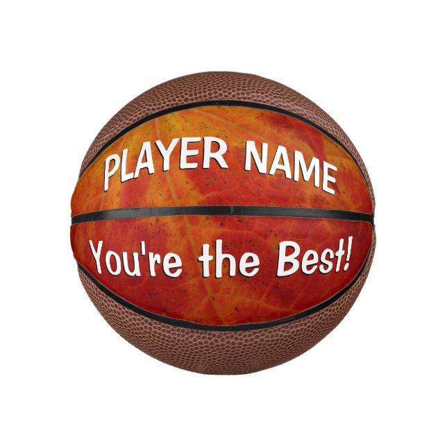 Mini Ballon De Basket Feuille d'érable rouge Abstraite Automne Photograp (Devant)