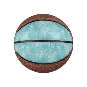 Mini Ballon De Basket Girly Glam Aqua Empreinte de léopard